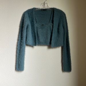 Zara Fuzzy Cropped Sweater Set